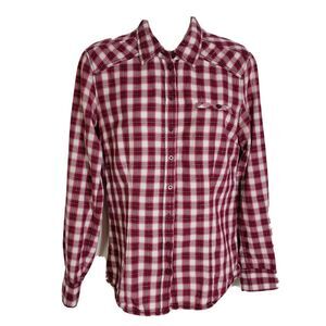 S.Oliver Women Top Size 34 Eur XS Long Sleeve Shirt Button Down Plaid Pink